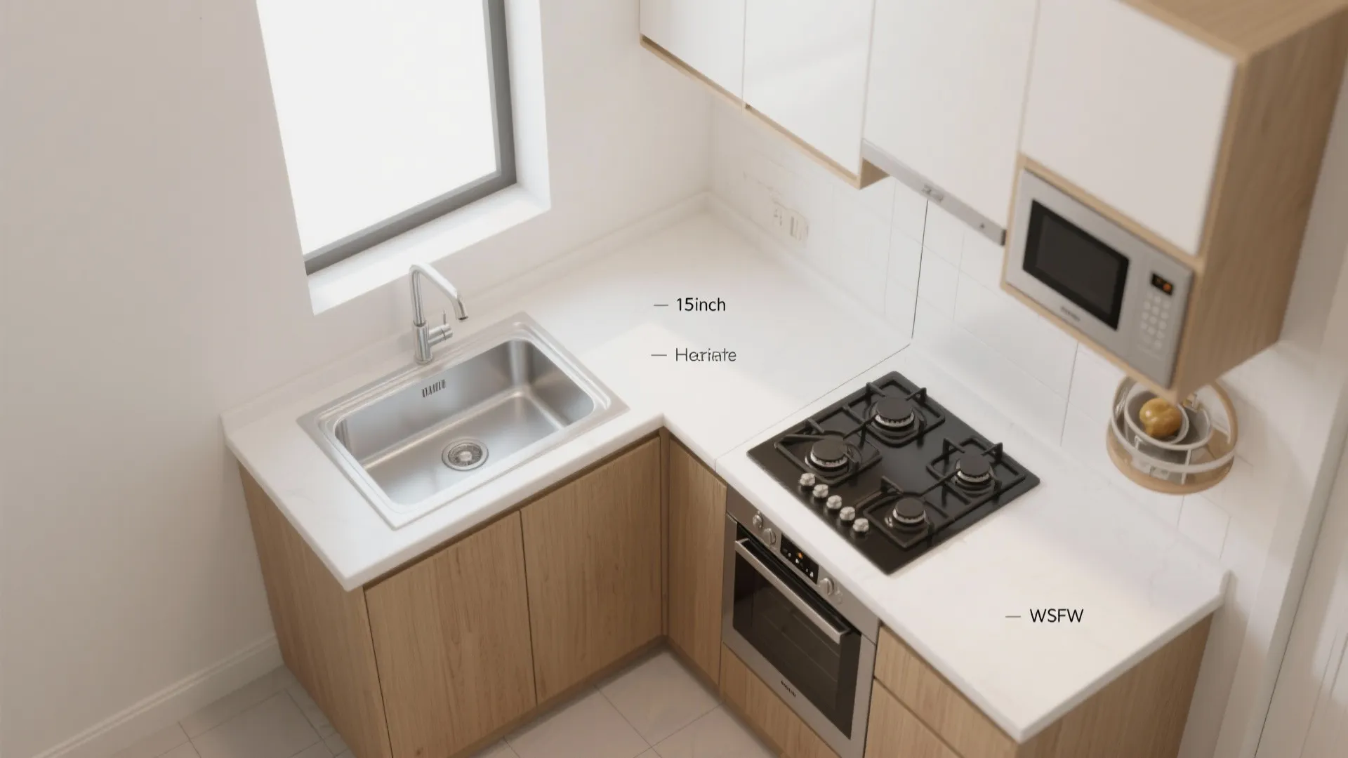 Smart L-shaped layout to unlock counter space