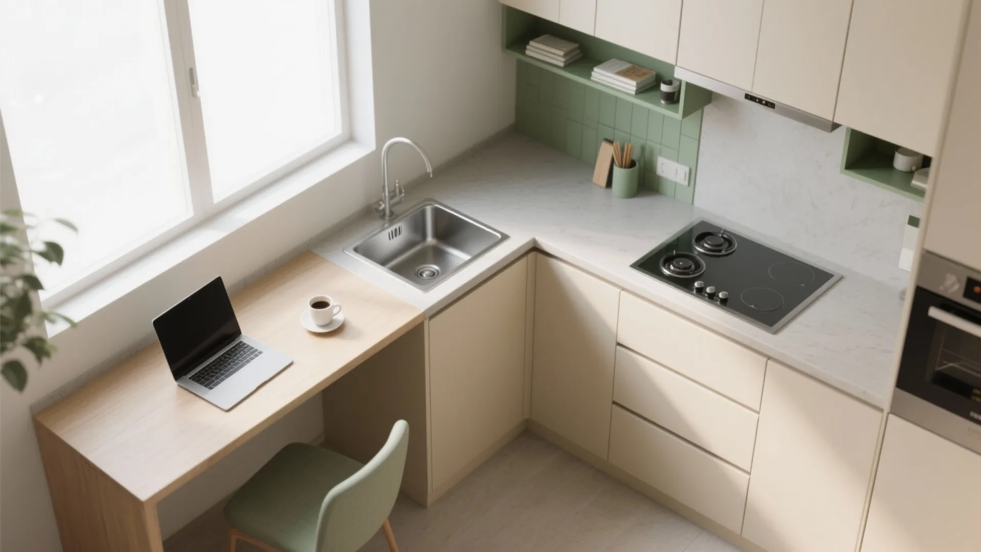 L-Shaped Layout for Streamlined Study-and-Prep Flow