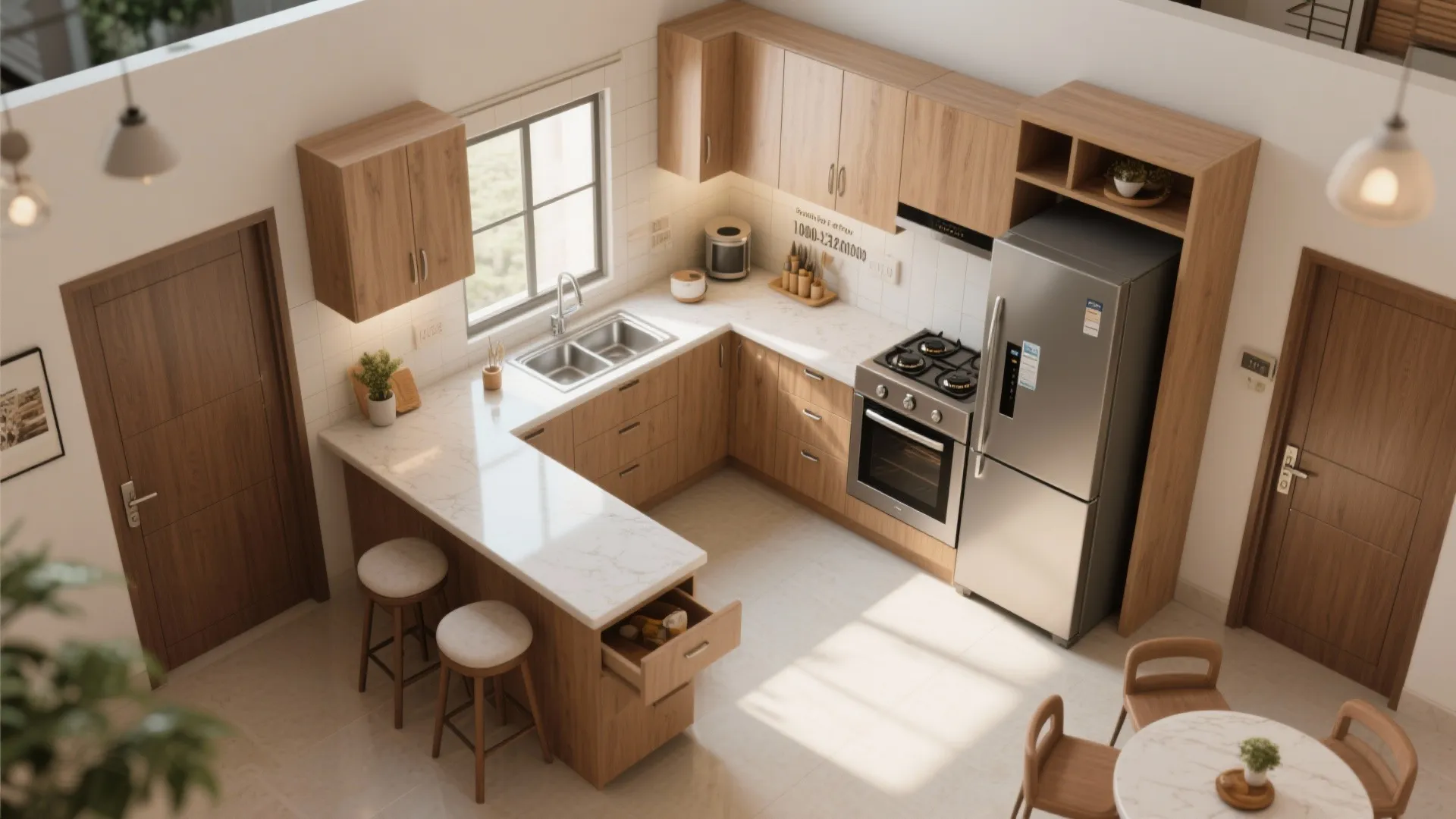 L-Shaped Small Kitchen Layout