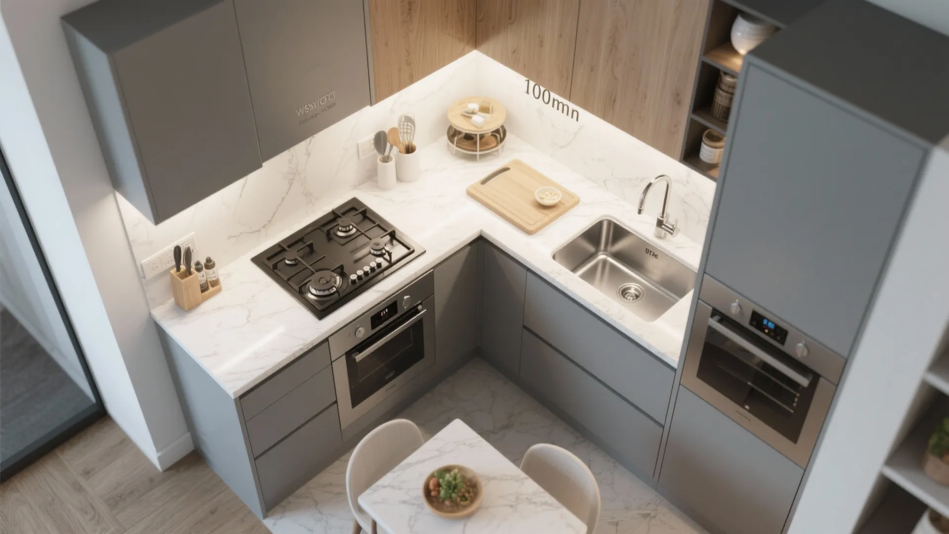 L-shaped Layout to Maximize Counter Space