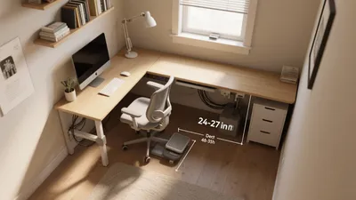 Ergonomic Home Office with L-Shaped Desk