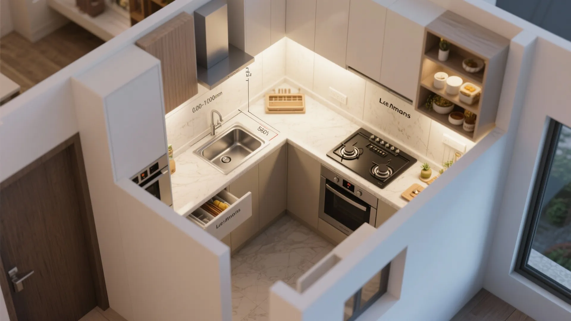 L-Shaped Layout to Unlock Counter Space