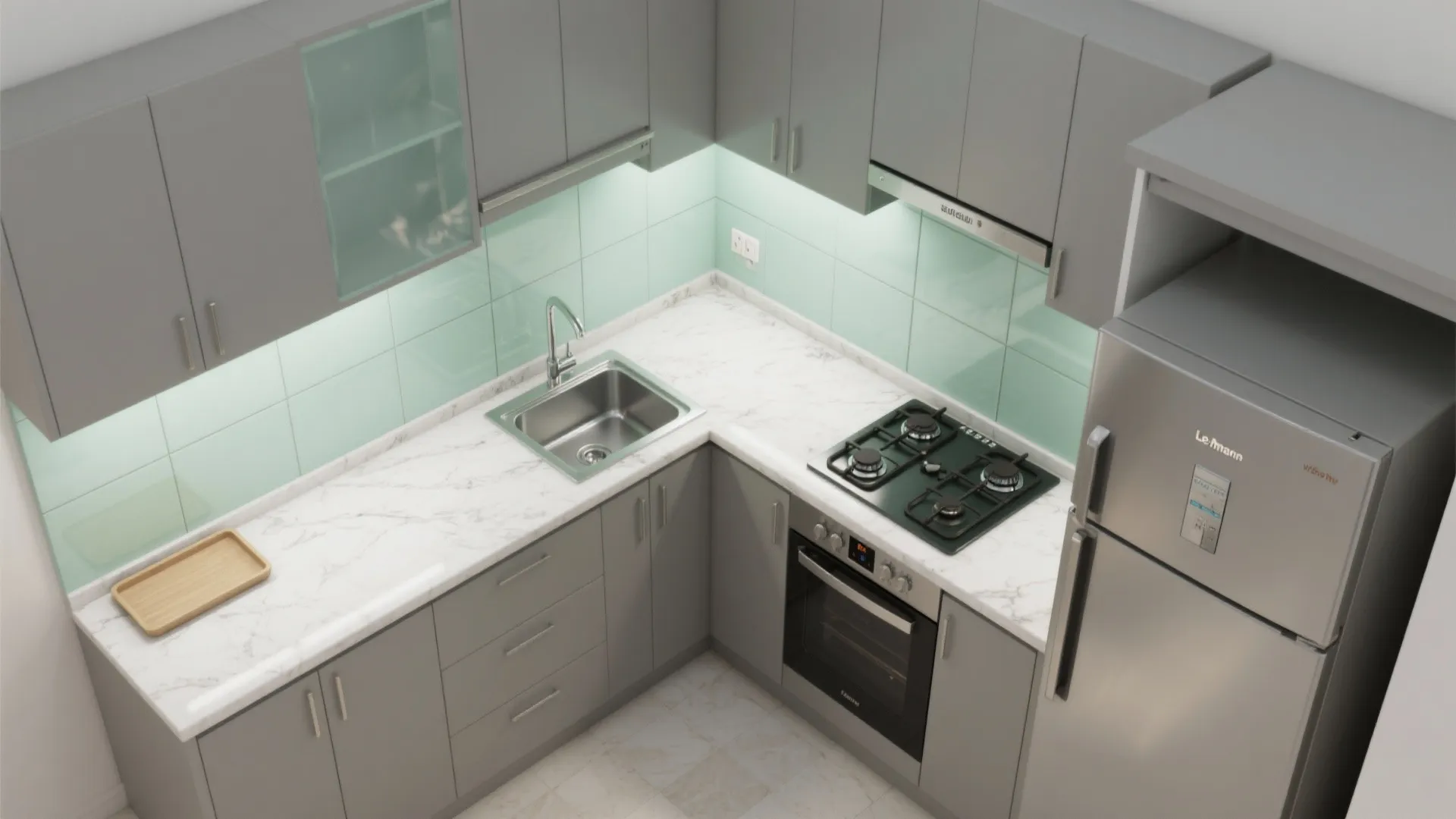 L-shaped kitchen layout unlocks usable counter space