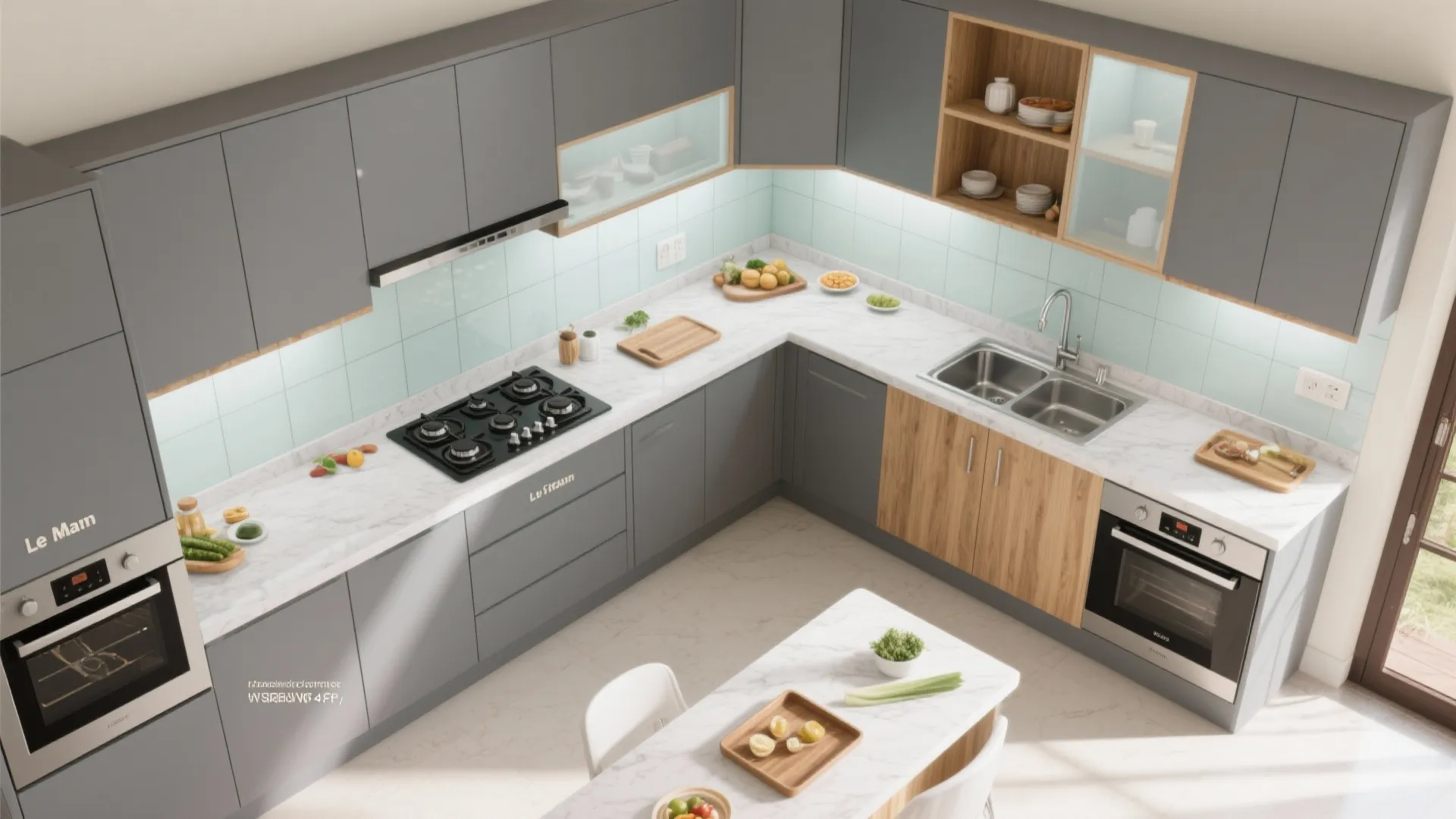 L-Shaped Layout To Free Counter Space