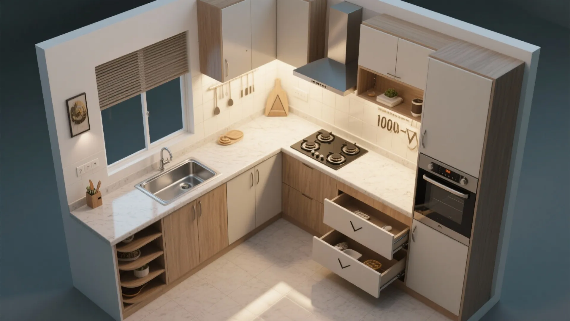 L-Shaped Layout to Unlock Counter Space