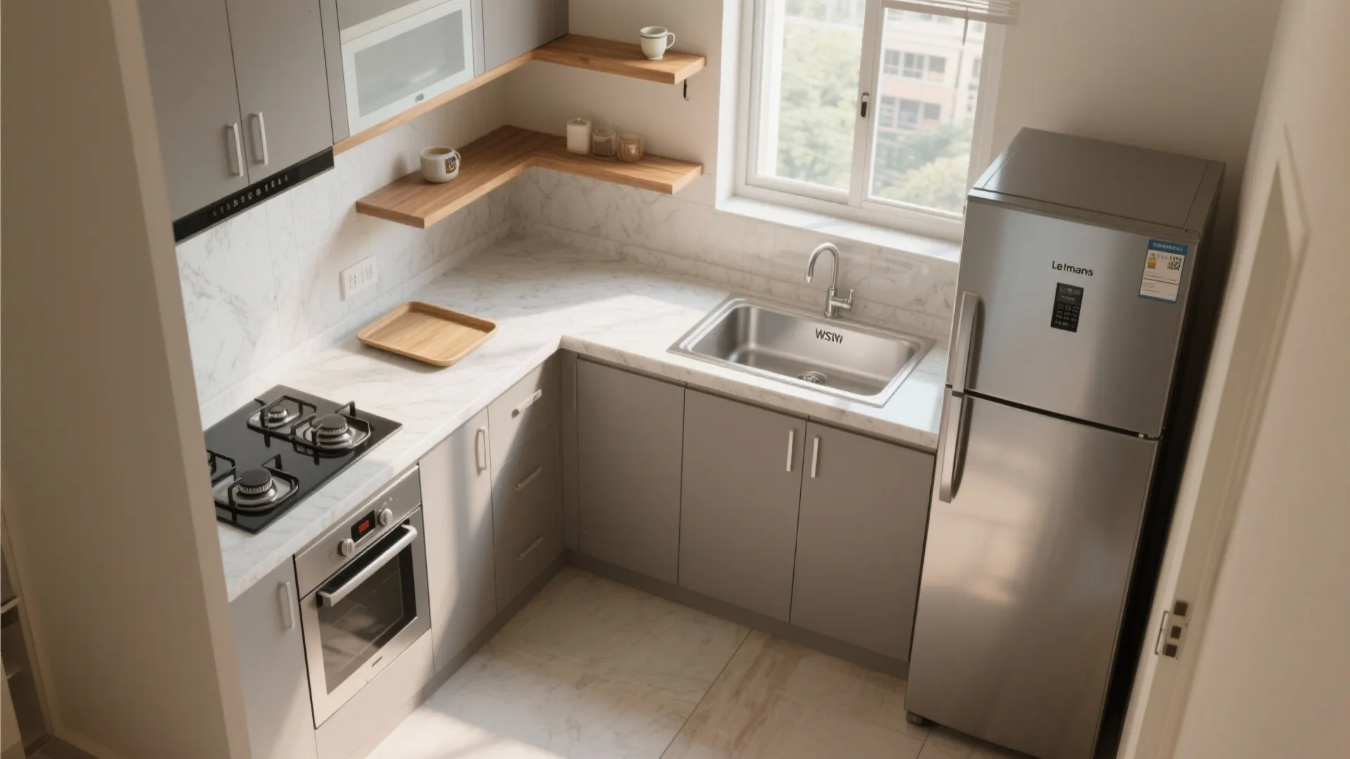 L-Shaped Layout to Free Counter Space