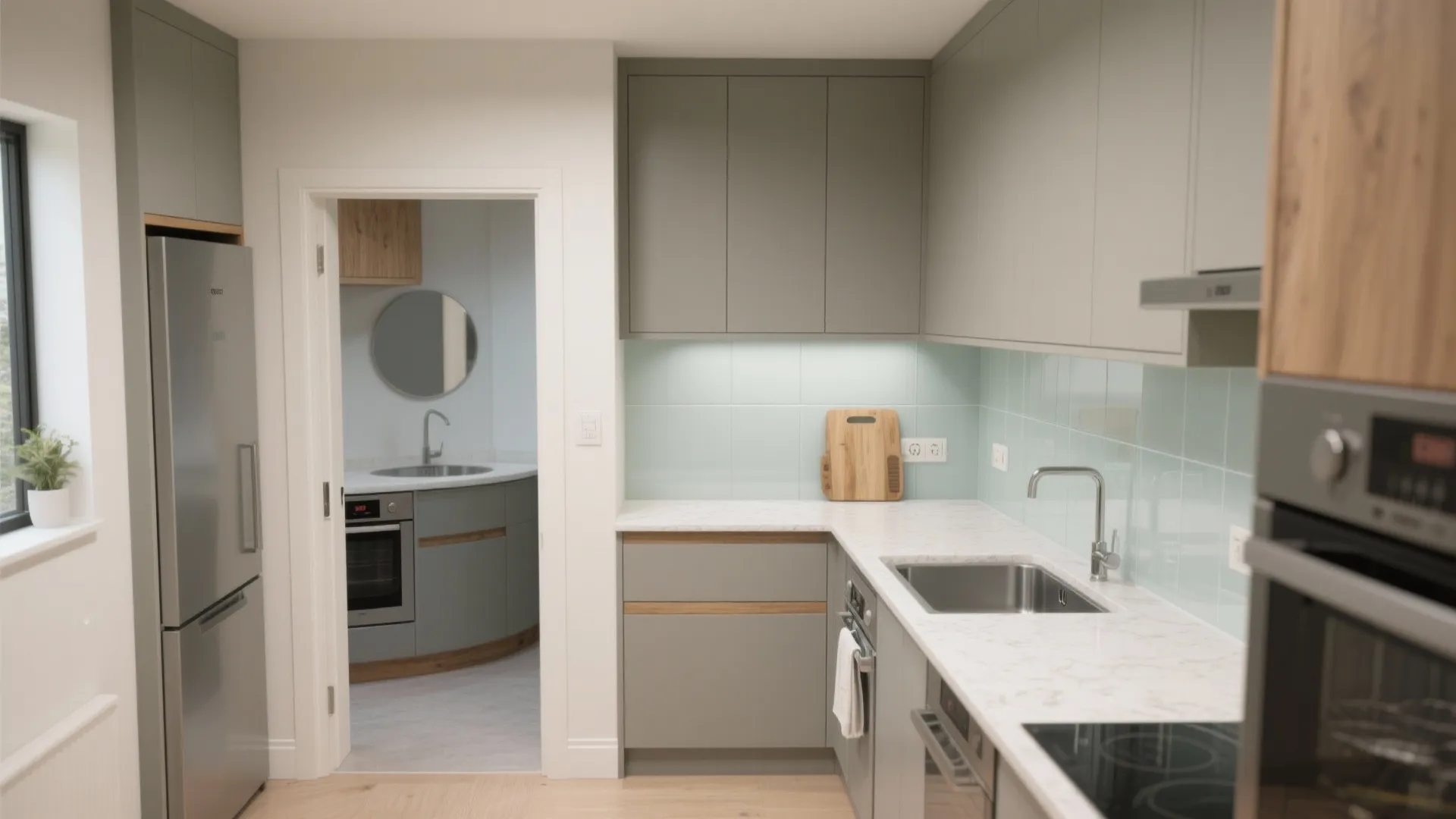 L-Shaped Layout to Free Counter Space