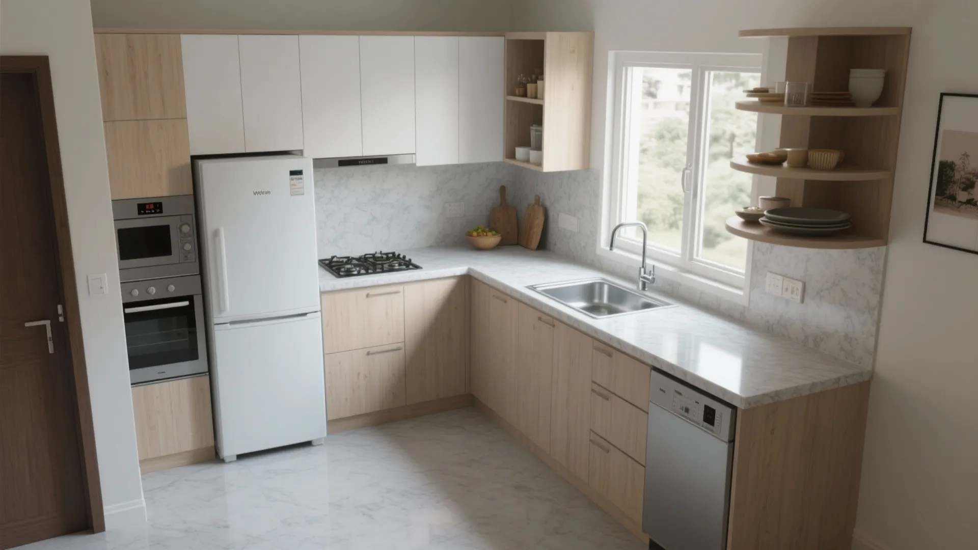 Smart L-shaped layout to unlock counter space