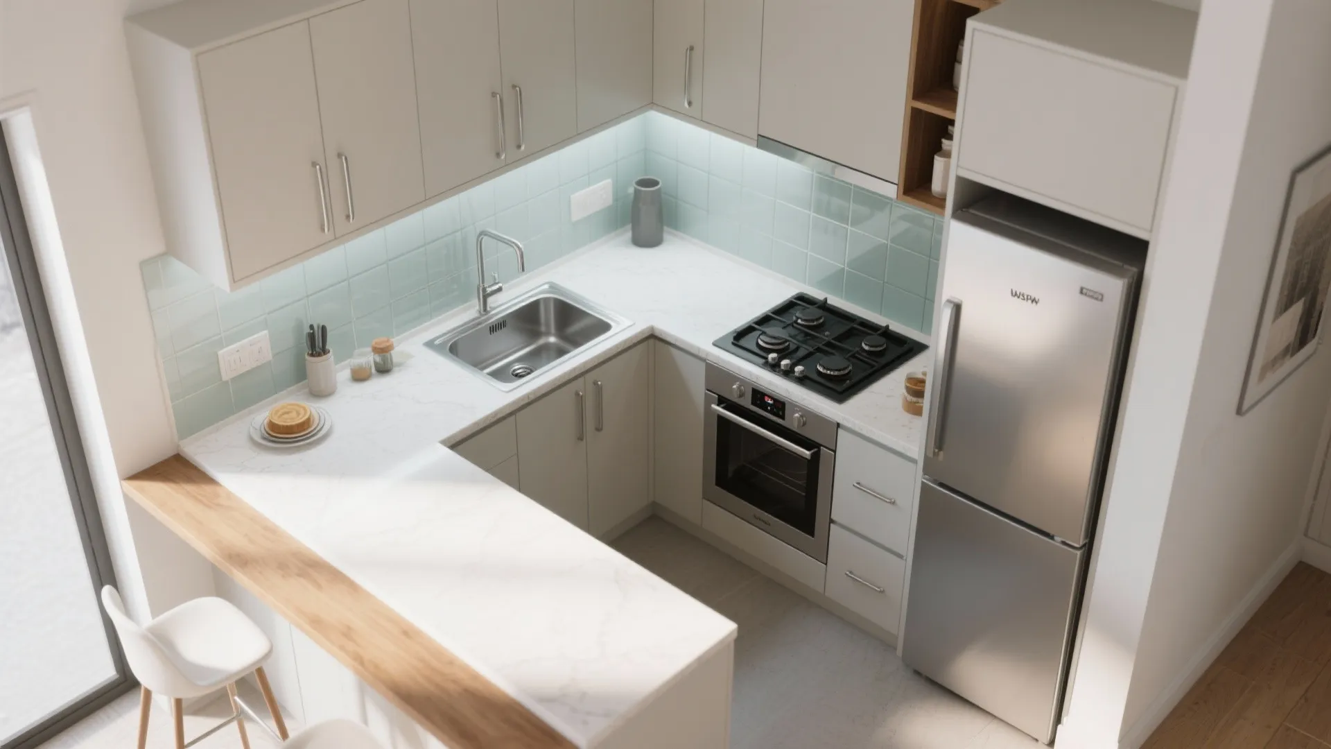 L-Shaped Layout to Unlock Counter Space