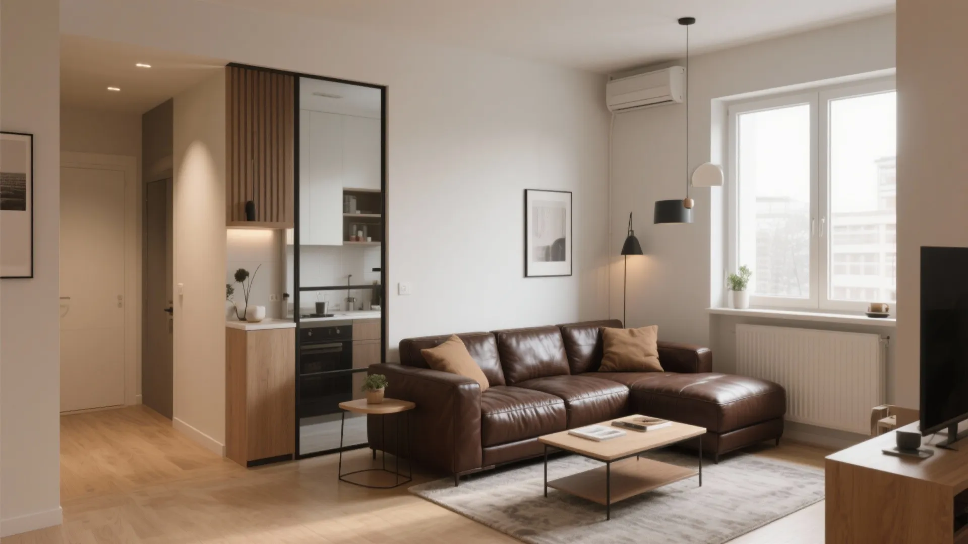 6. L-Shaped Leather Sofa to Maximize Seating