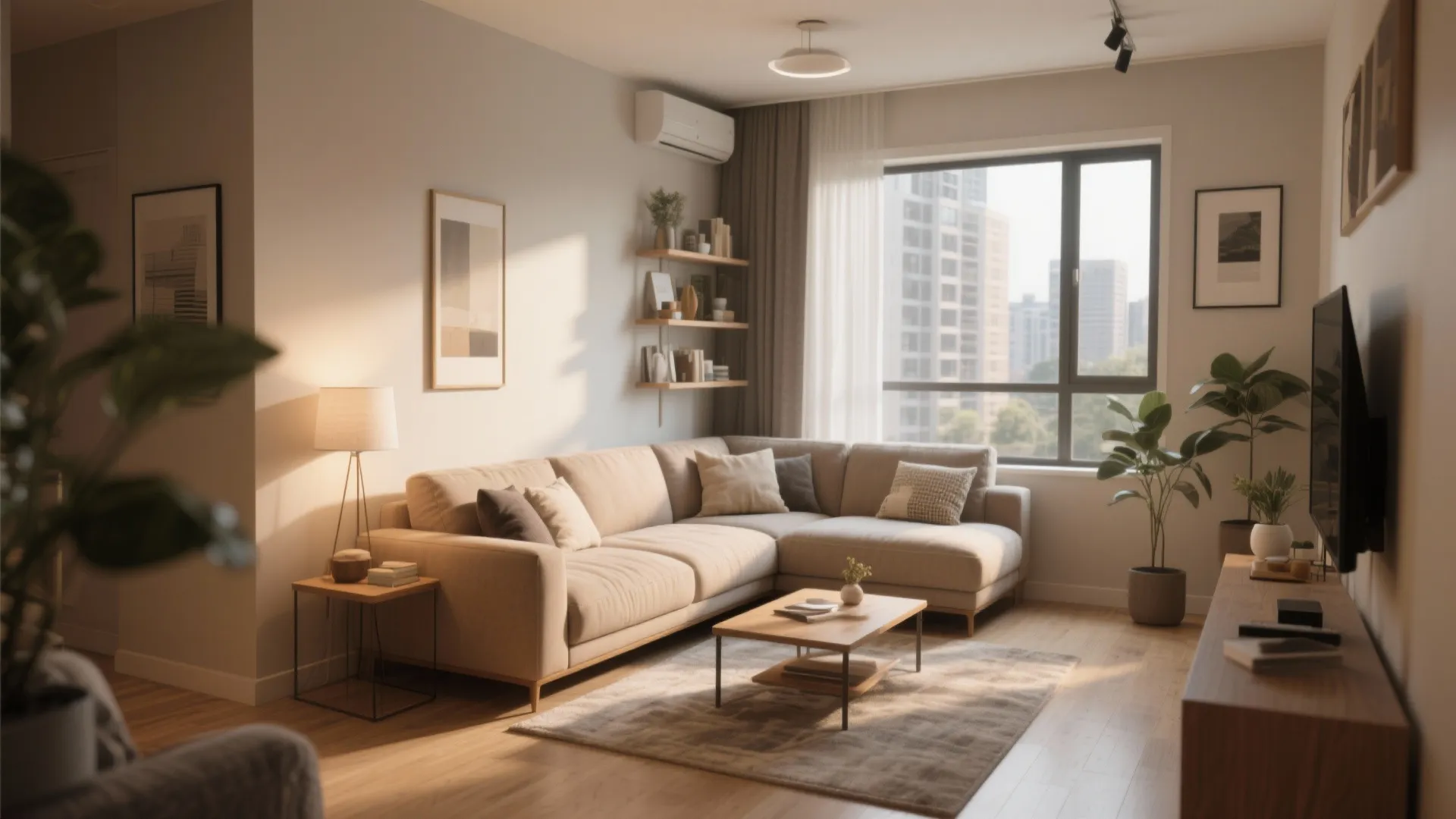 7. L-shaped Furniture Arrangement