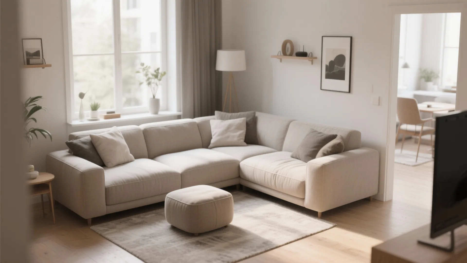 L-shaped furniture layout