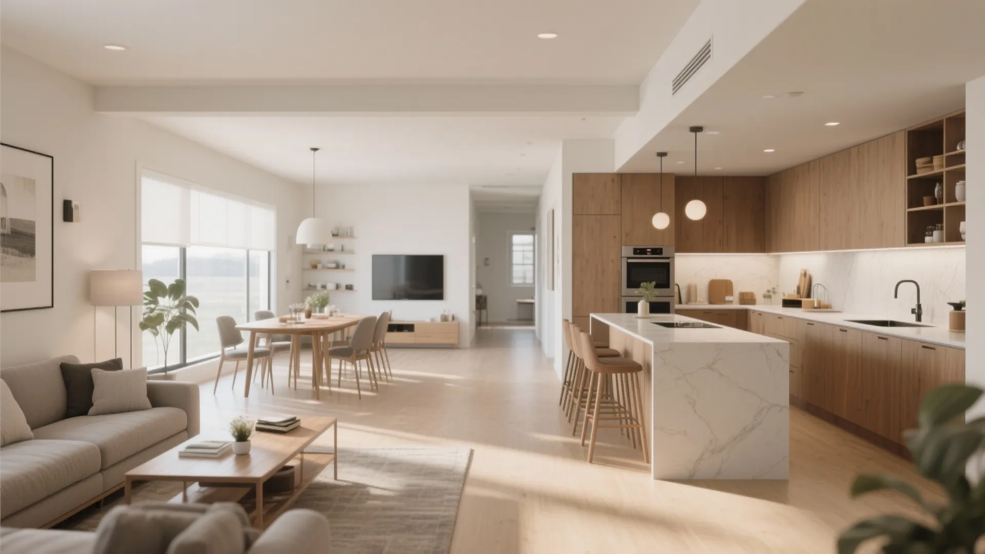 3. L-Shaped Living with Dedicated Kitchen Corner