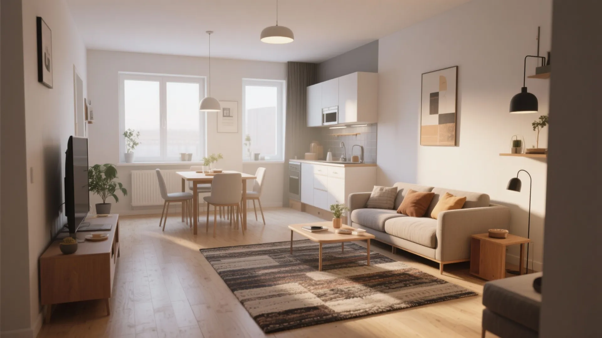 L-Shaped Living-Dining Combo