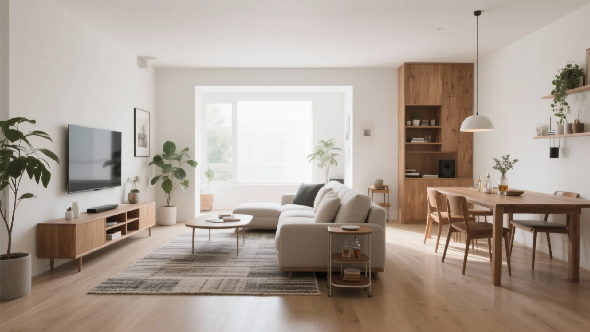 L-shaped living-dining to unlock circulation