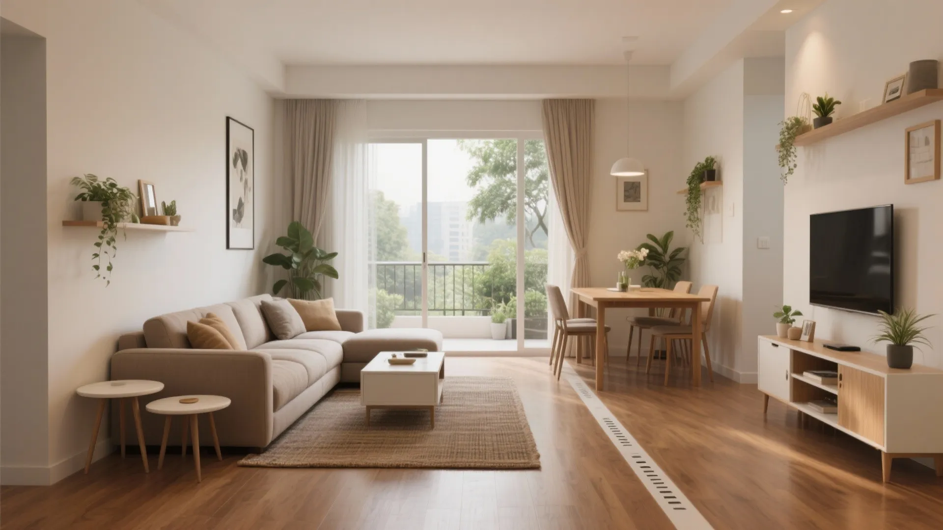 L-Shaped Living-Dining Layout to Maximize Flow