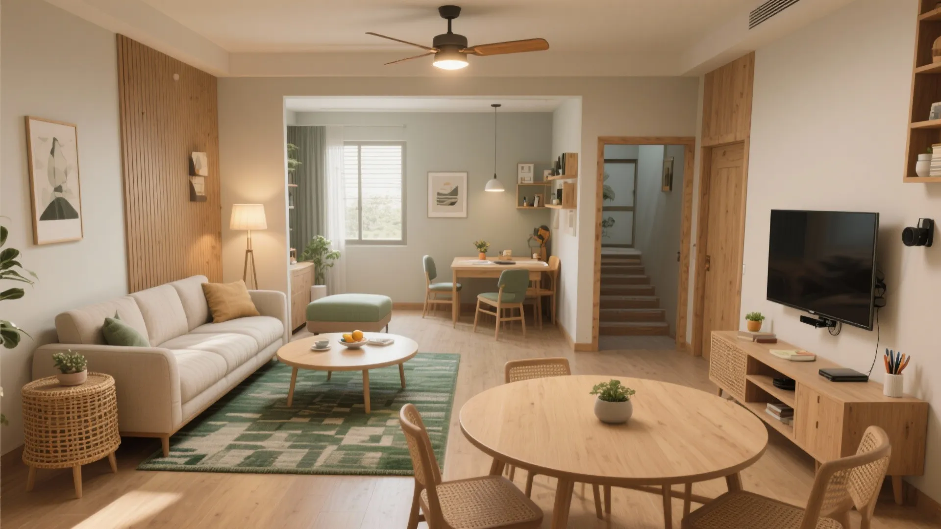 L-Shaped Living-Dining to Unlock Flow