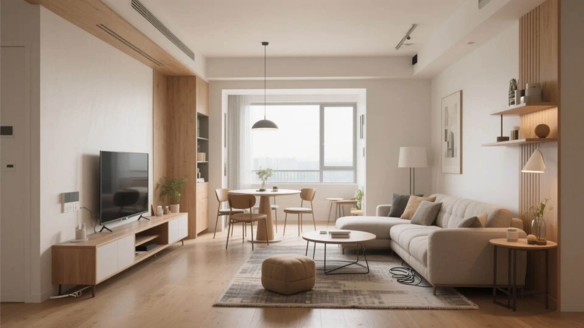 L-Shaped Living-Dining to Unlock Circulation