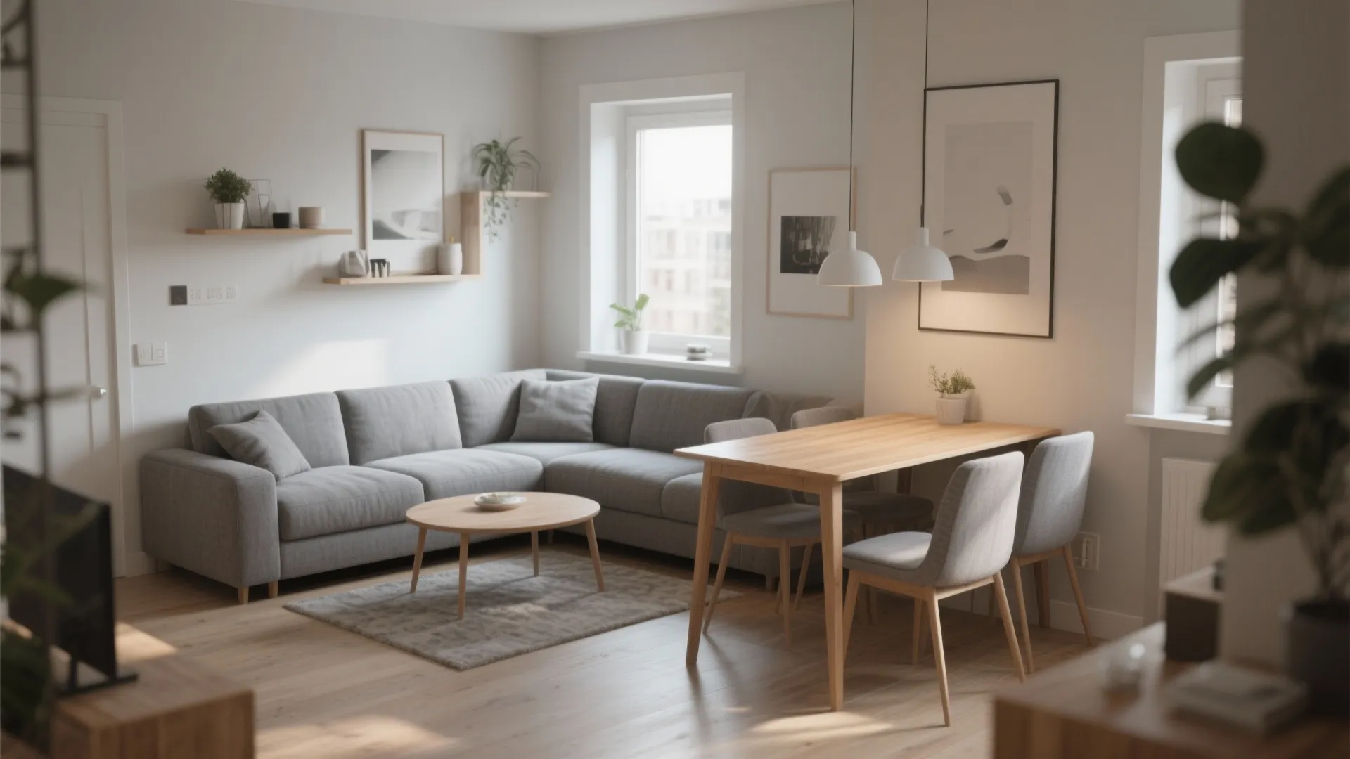 L-Shaped Living Area Layout