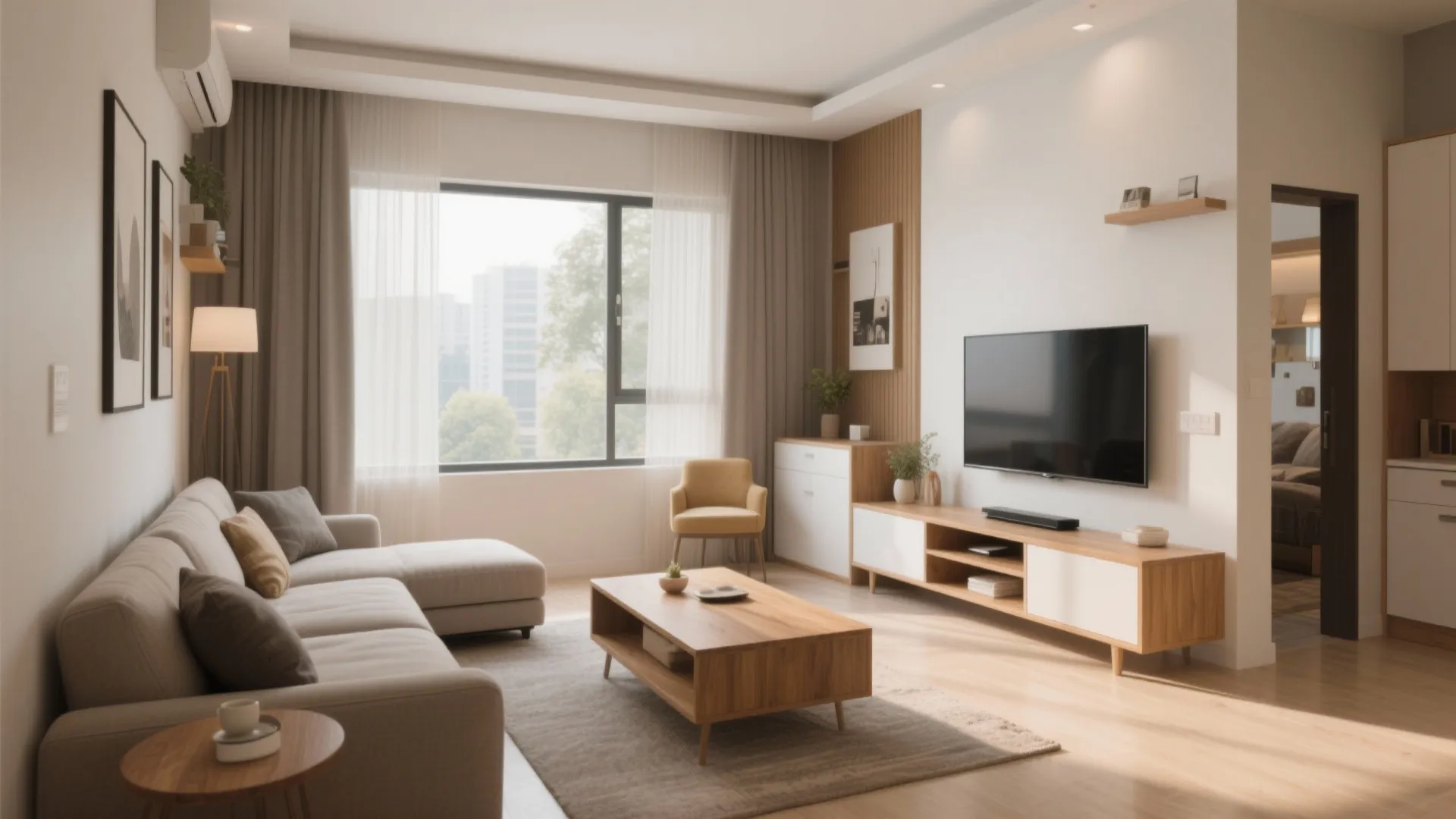 L-Shaped Layout for Living Room