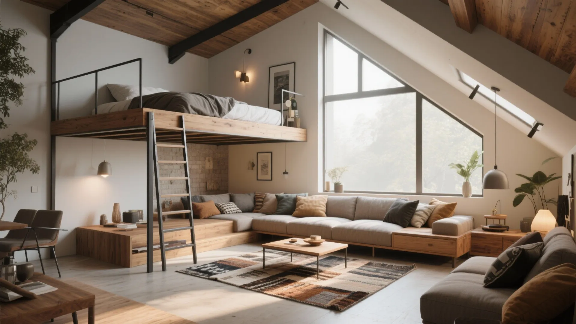 3. L-Shaped Loft with Lounge Below