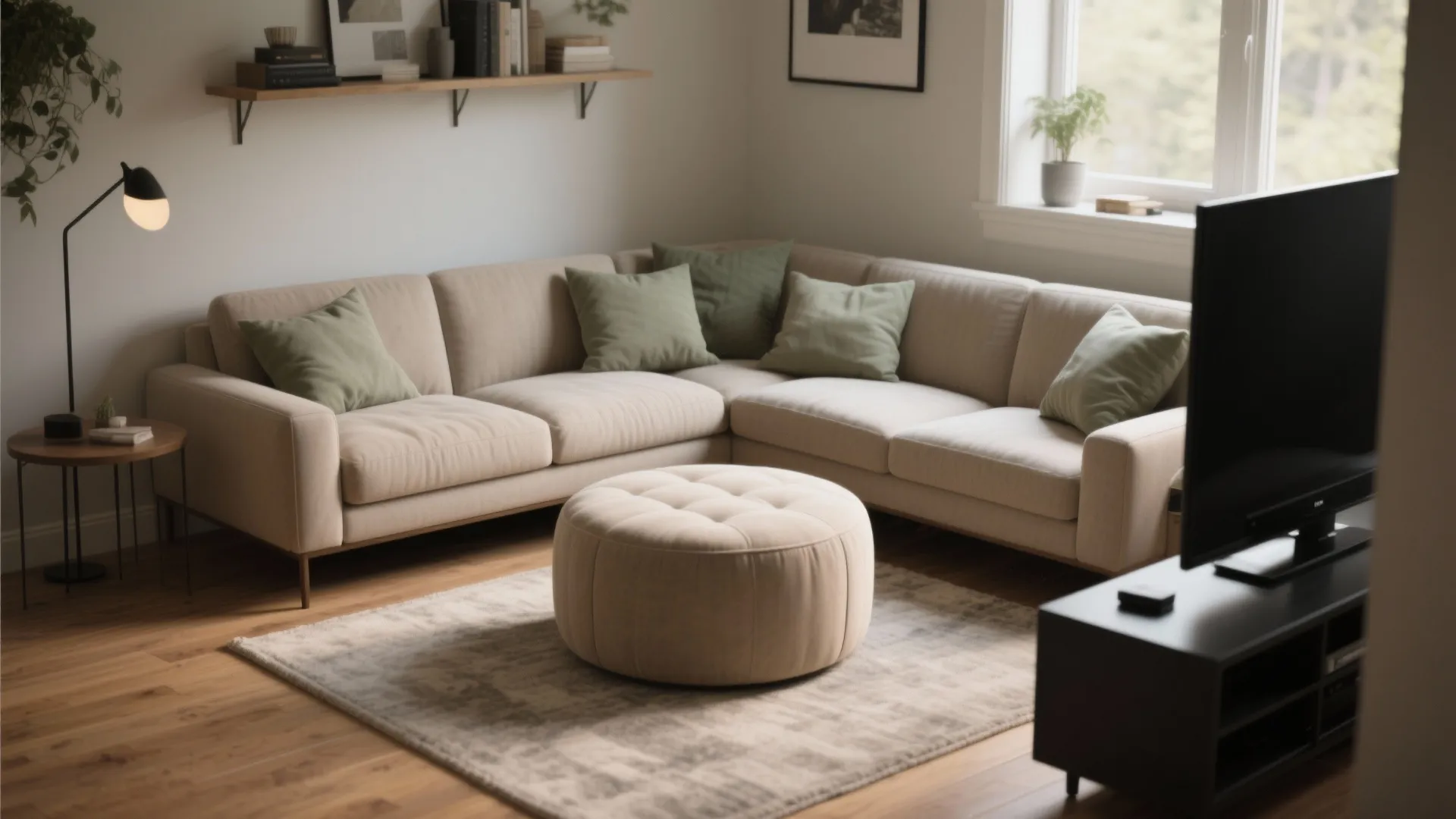 L-shaped corner: nest two loveseats to fake a sectional