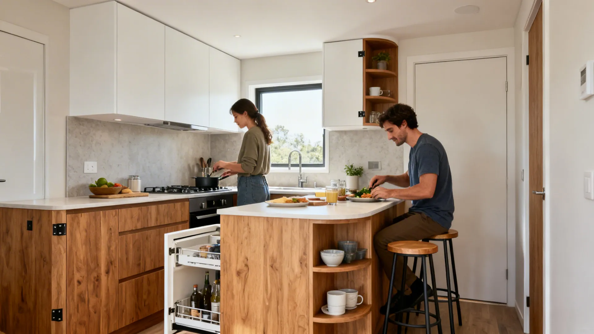 3) L-Shaped Modular Kitchen for Micro Homes