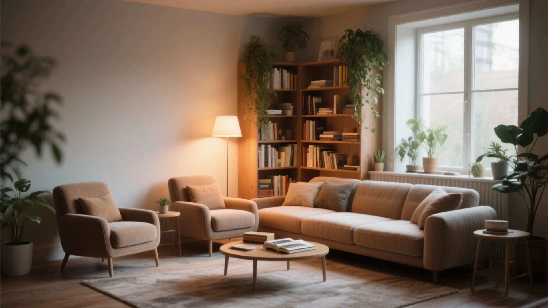 L-shaped conversation nook