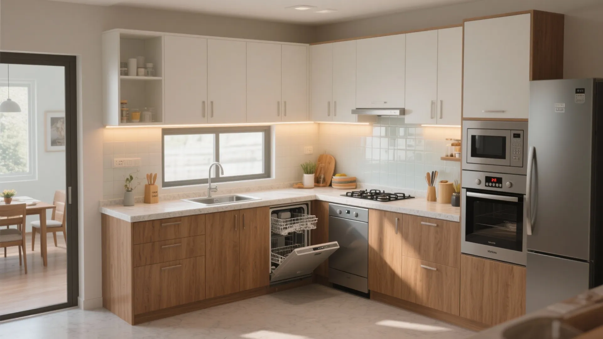 L-Shaped Layout to Maximize Counter Space