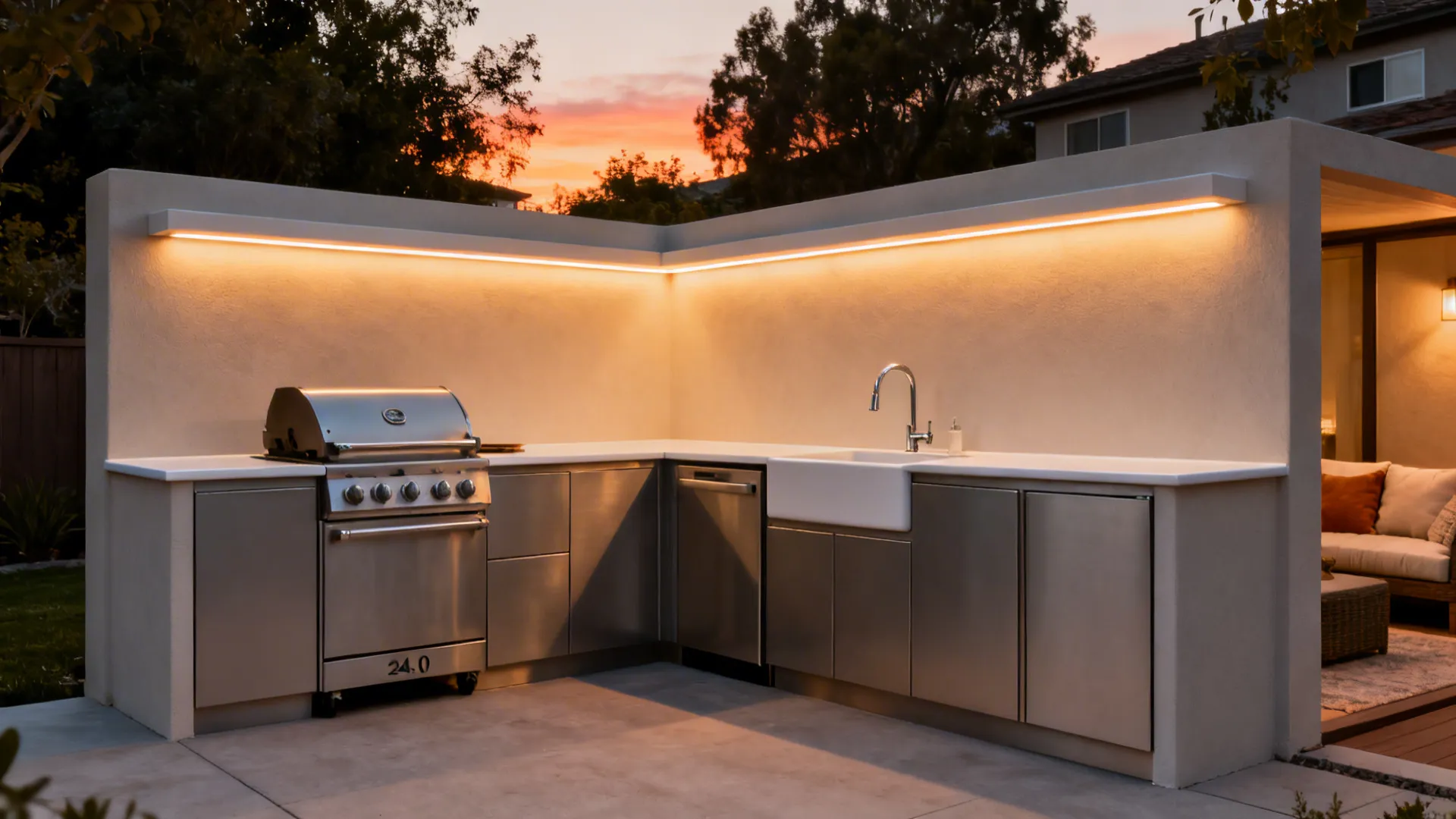 Compact L-shaped layout to unlock counter space