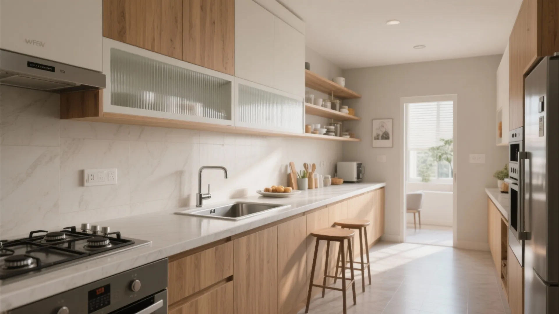 L-shaped kitchen that unlocks more prep surface