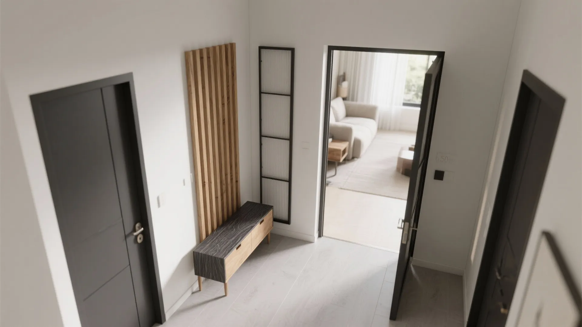 L-shaped Entry Screen to Guide Circulation