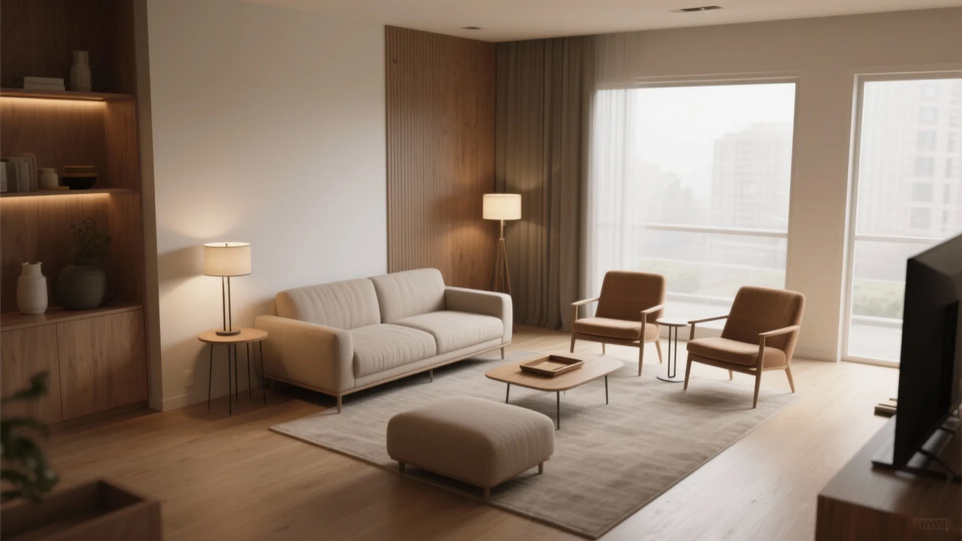 L shaped seating arrangement