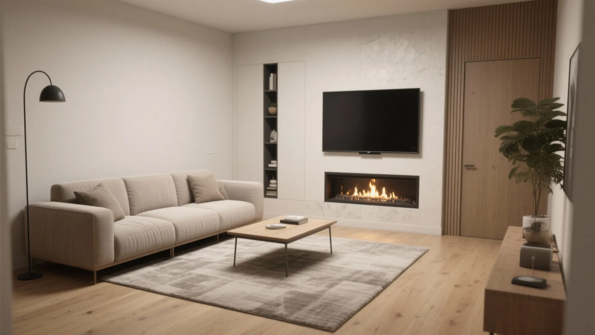 L-Shaped Seating and Media Zone