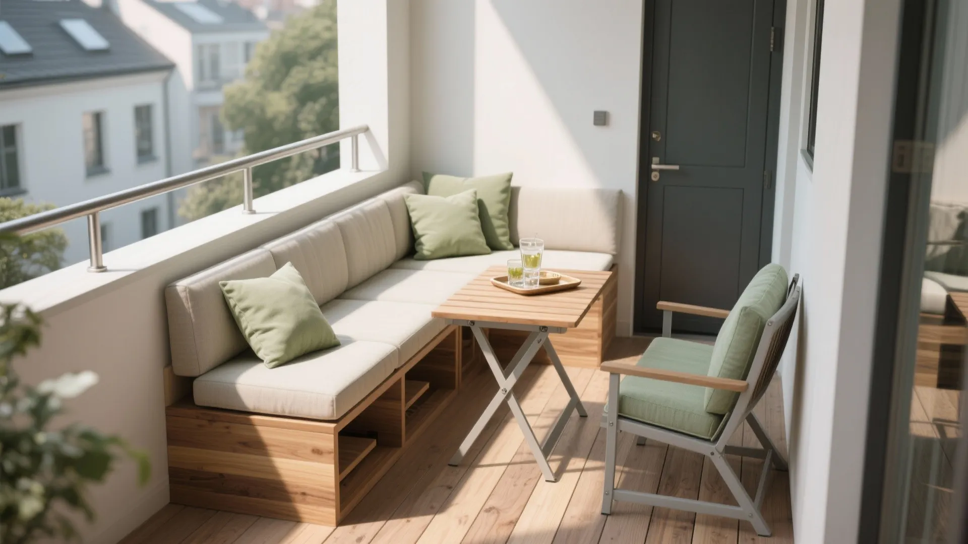 L-Shaped Built-in Seating That Frees Up Floor Space