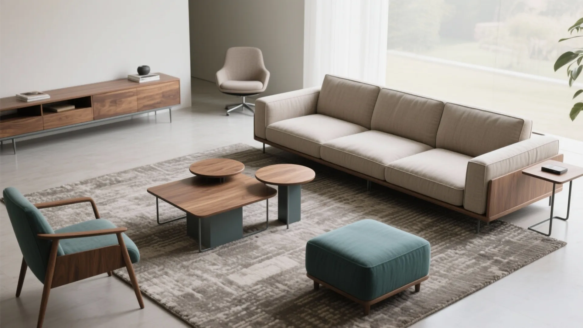 L-shaped seating and modular pieces