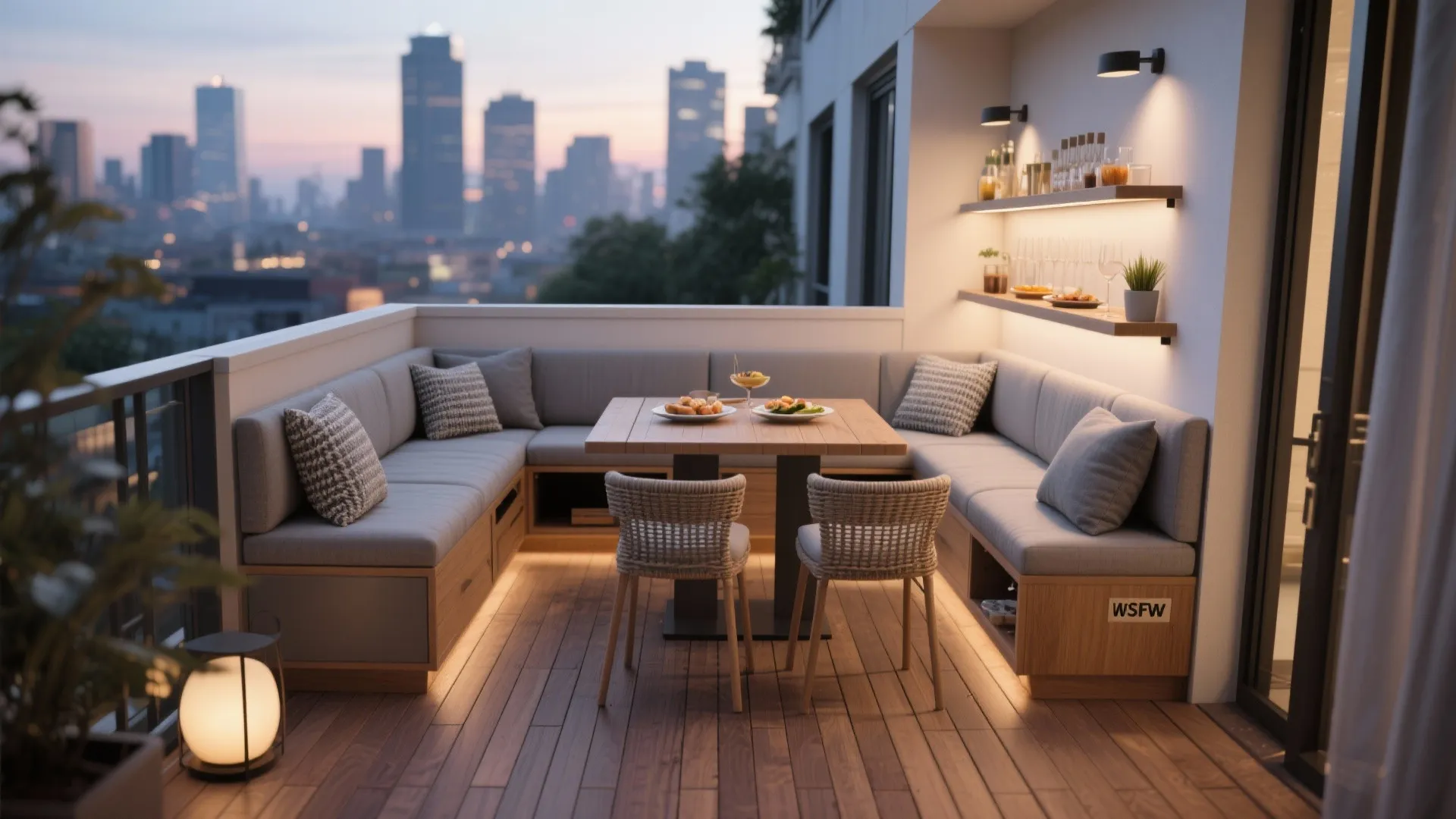 Flexible L-Shaped Seating and Narrow Tables