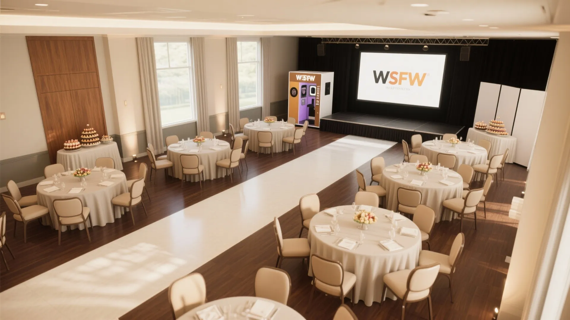 L-shaped seating clusters to unlock floor space