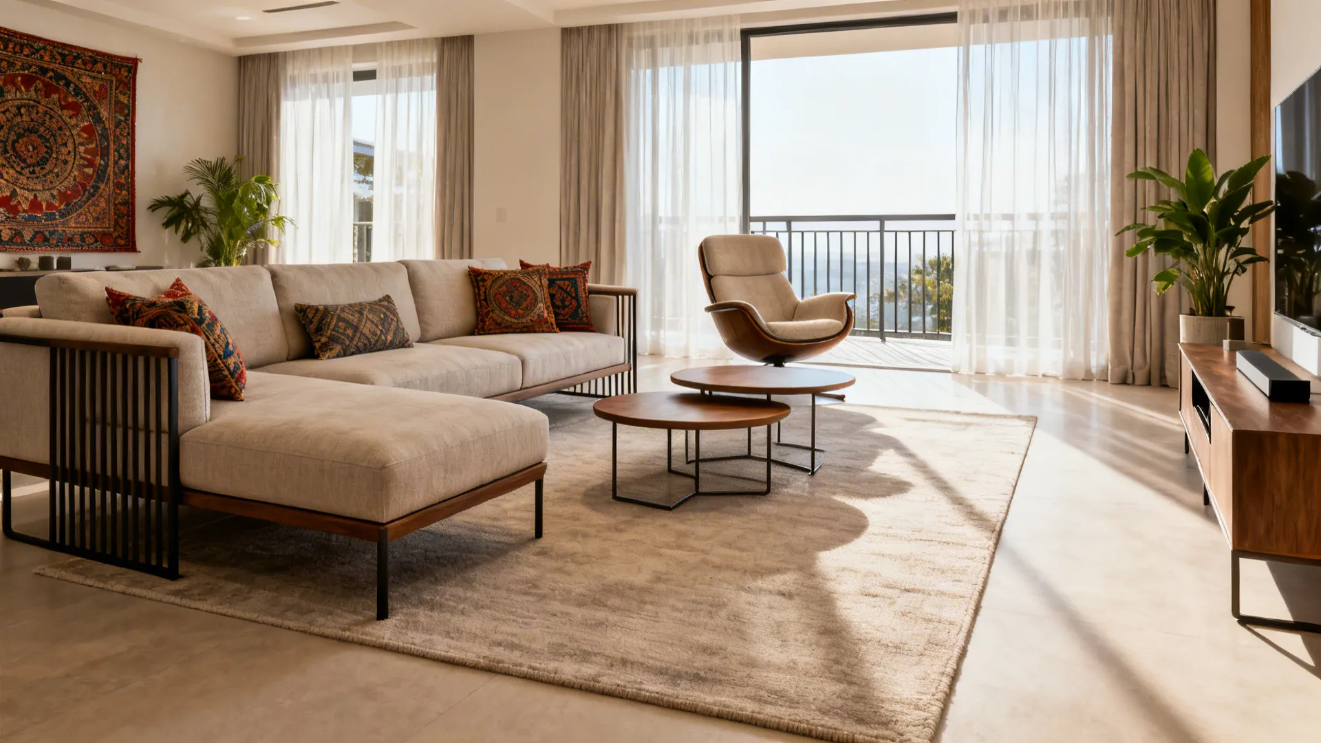 L-Shaped Seating for Open Flow