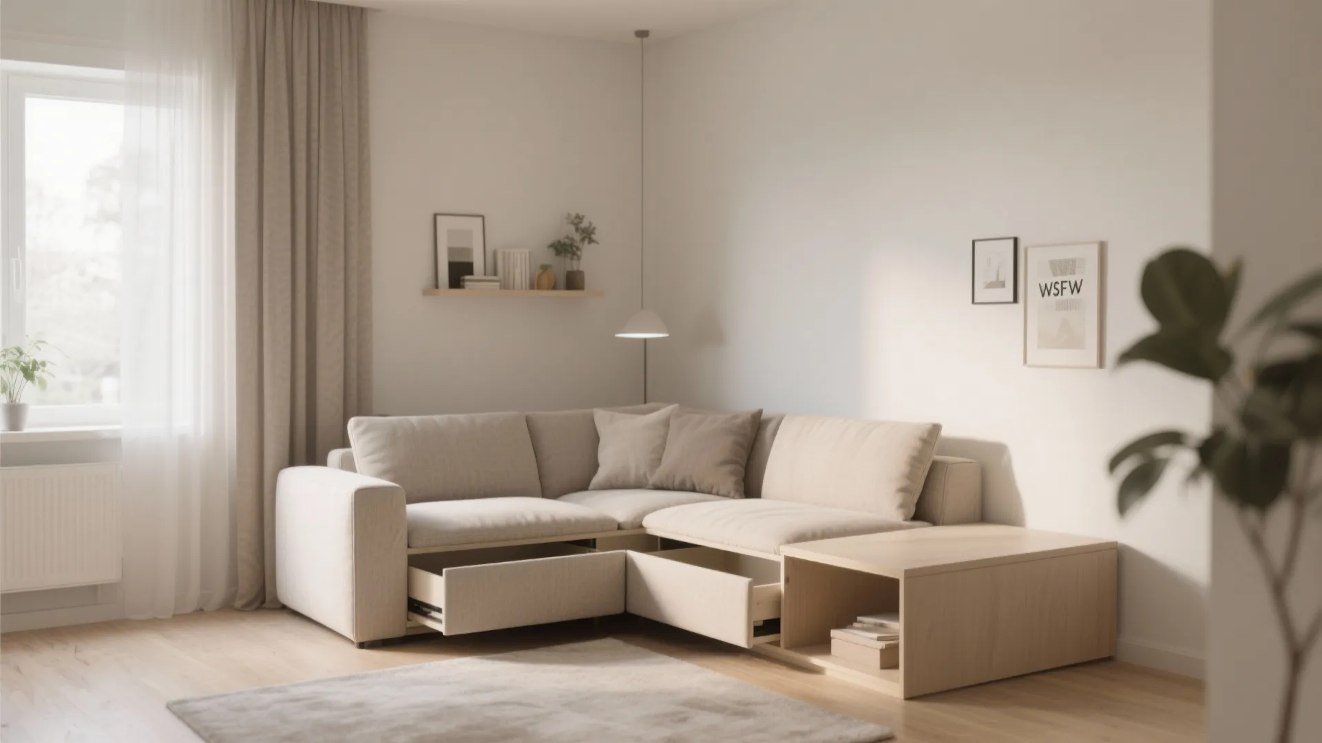 5. L-Shaped Sectional for Corner Efficiency
