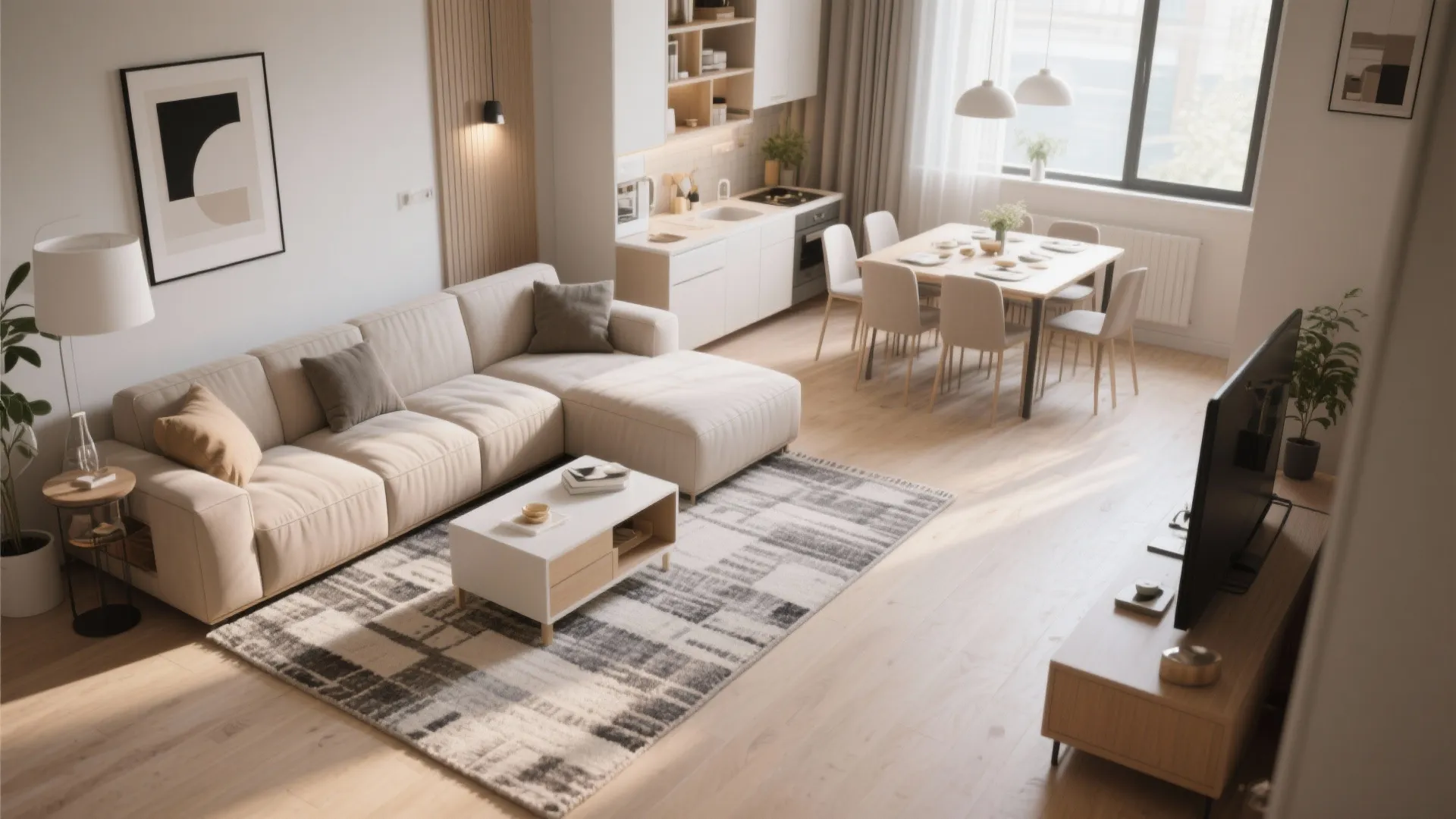 4. L-shaped sectional for multi-use zones