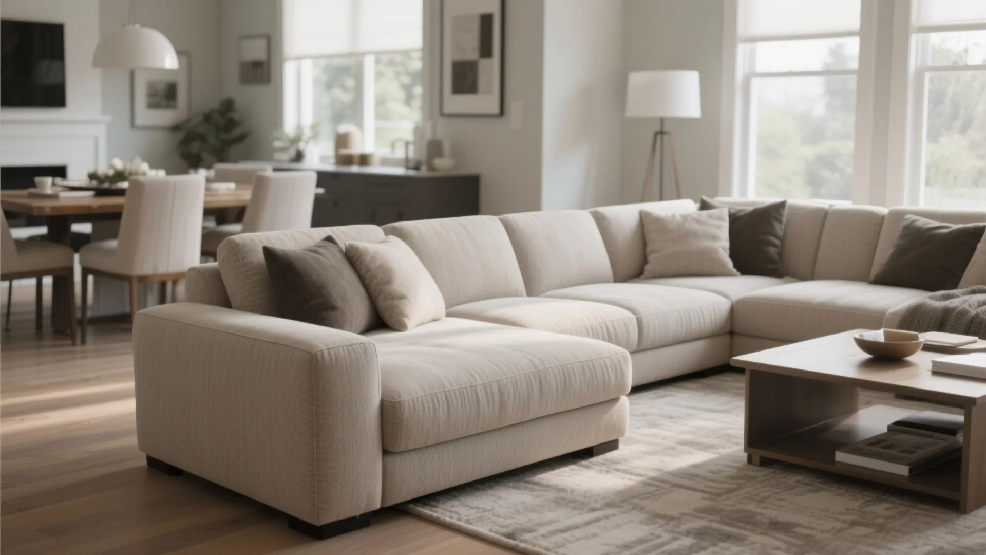 L-shaped sectional for zoning