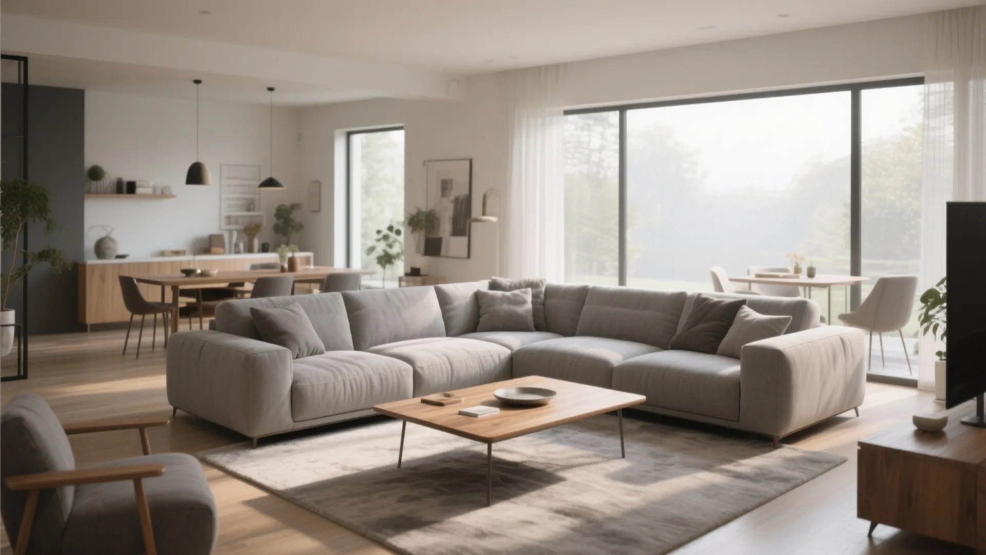 7. L-shaped sectional for social layouts