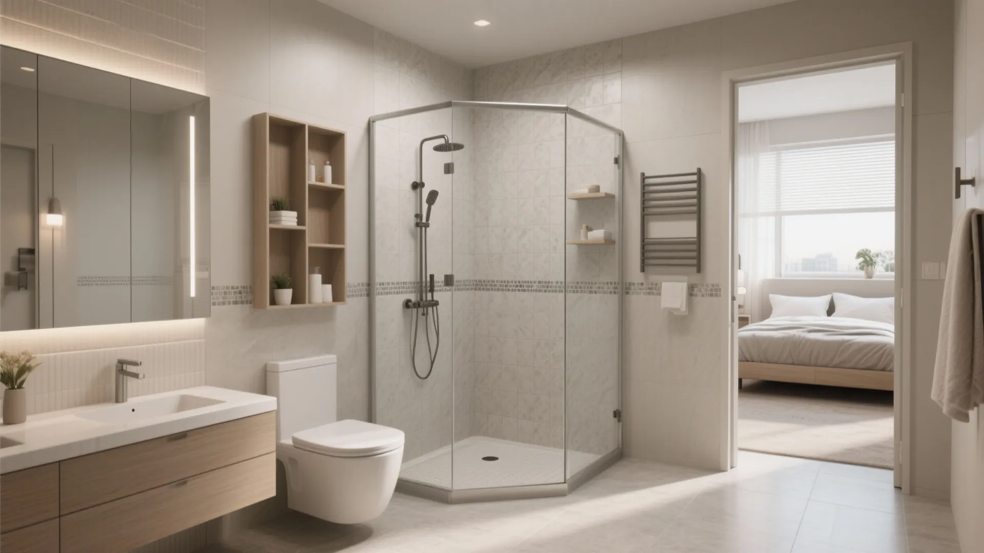 L-Shaped Wet Area Layout