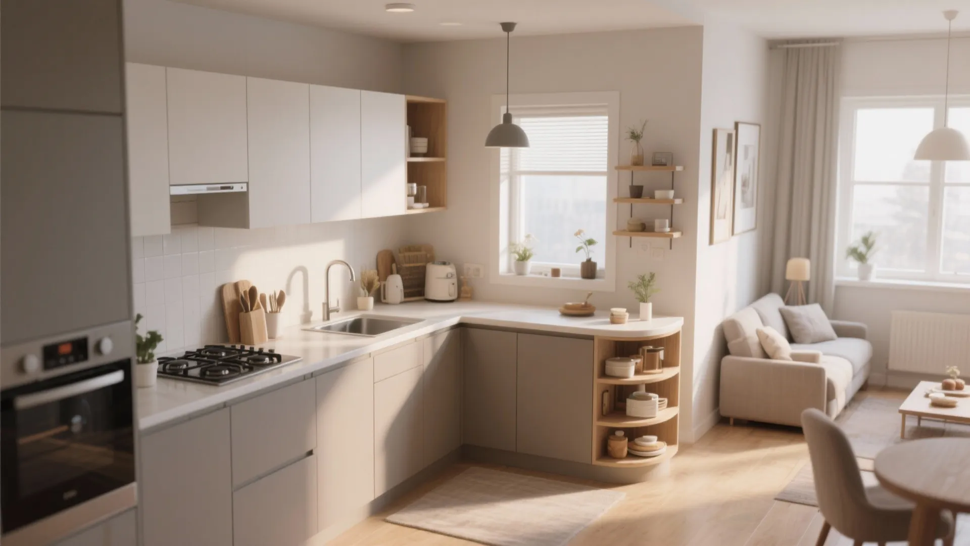 3. L-Shaped Layout to Maximize Counter Space