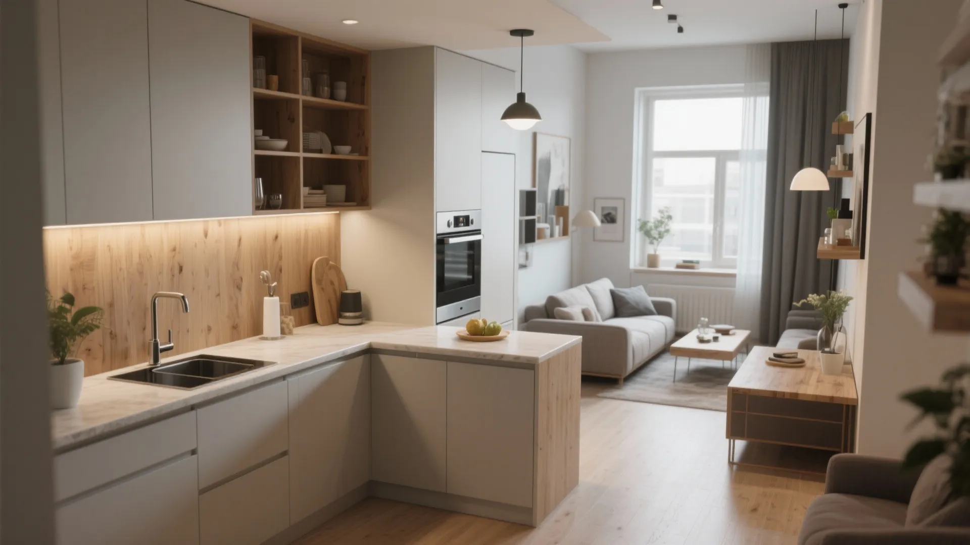 3. L-Shaped Layout to Maximize Counter Space