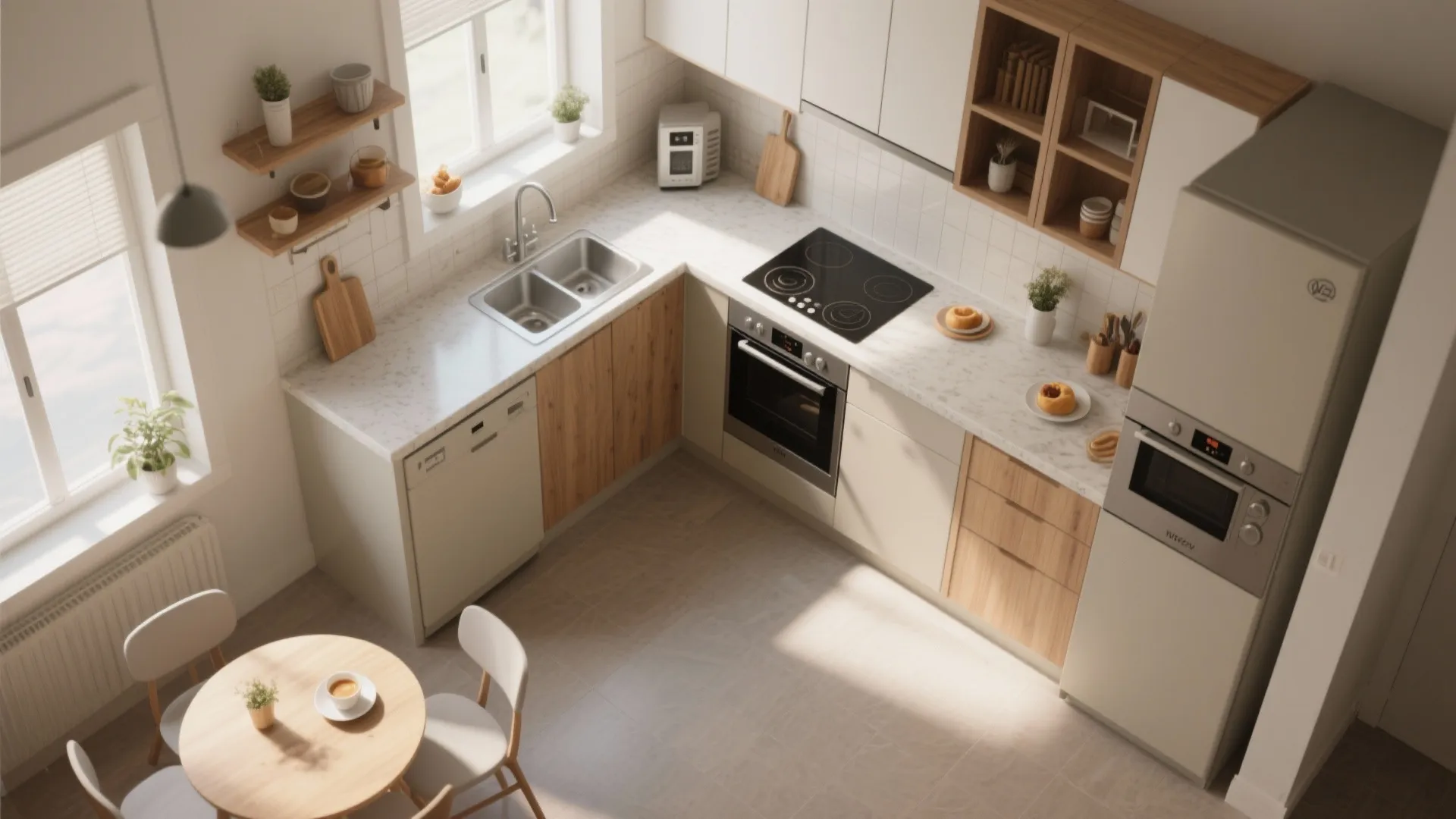 L-shaped Layout to Maximize Counter Space