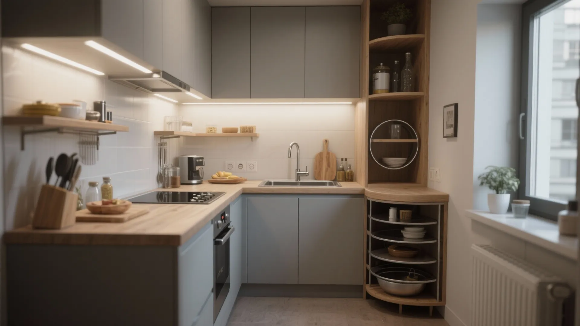 L-Shaped Layout To Free Counter Space