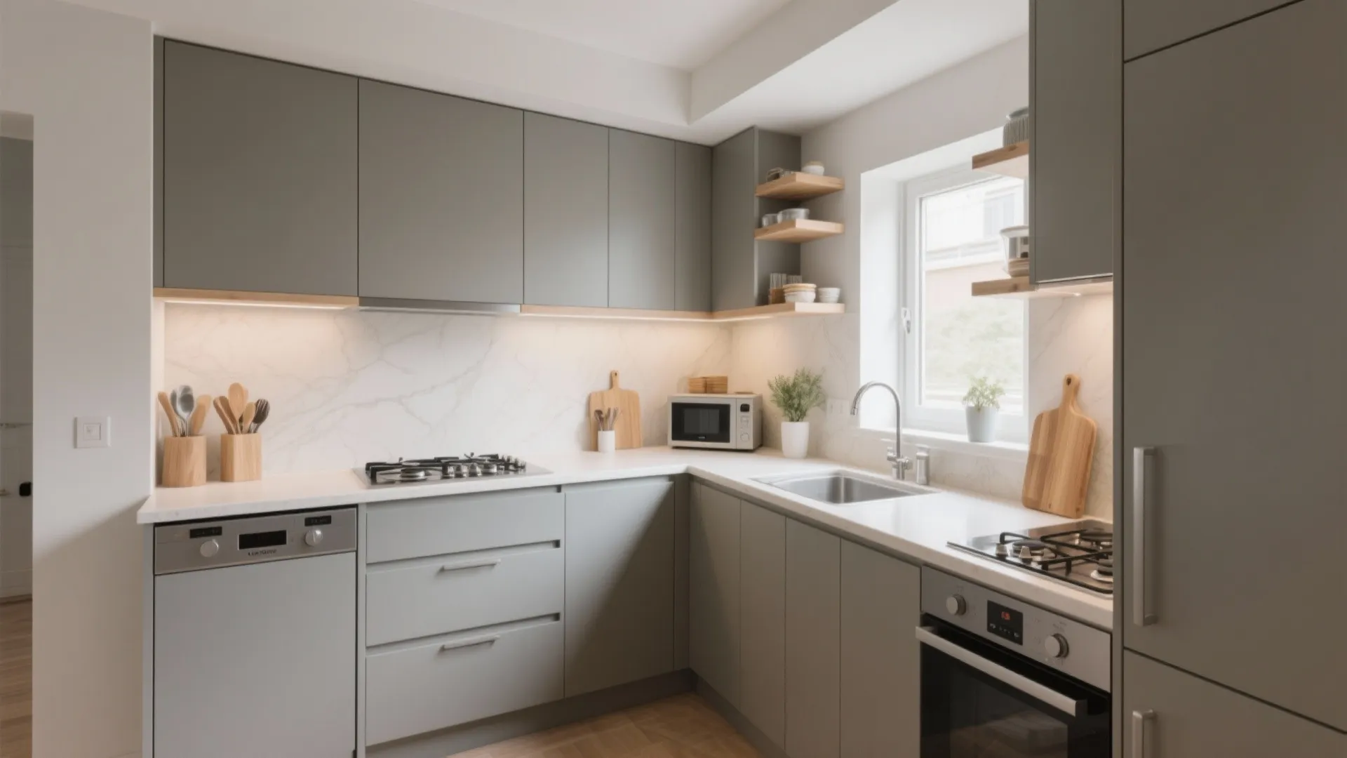 L-Shaped Layouts that Free Counter Space