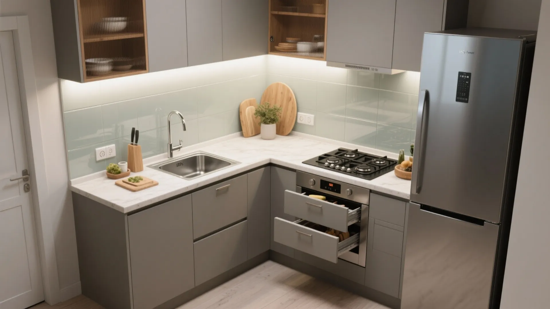 L-Shaped Layout to Unlock Counter Space